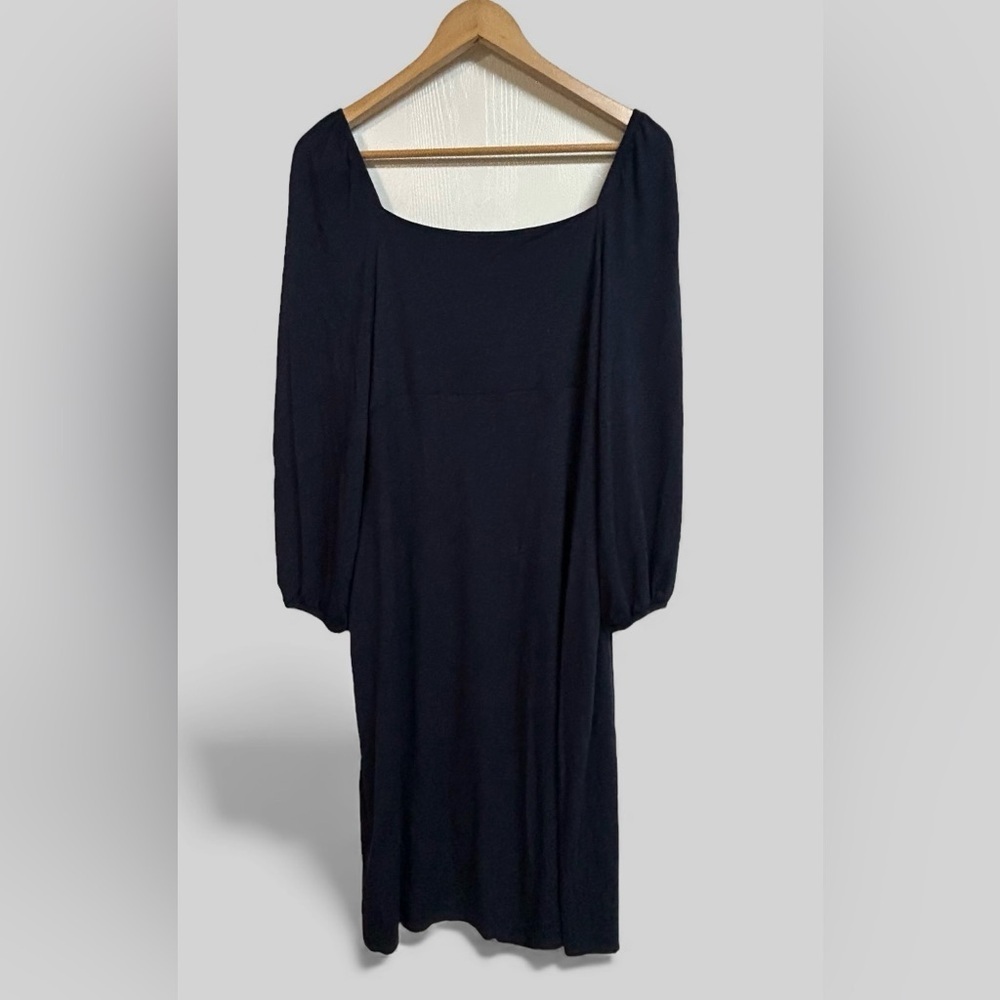Boden Navy Blue Square Neck Jersey Dress Size 12P Petite - Picture 5 of 8